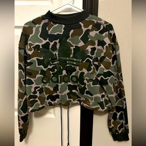 Women long sleeve crop top sweatshirt